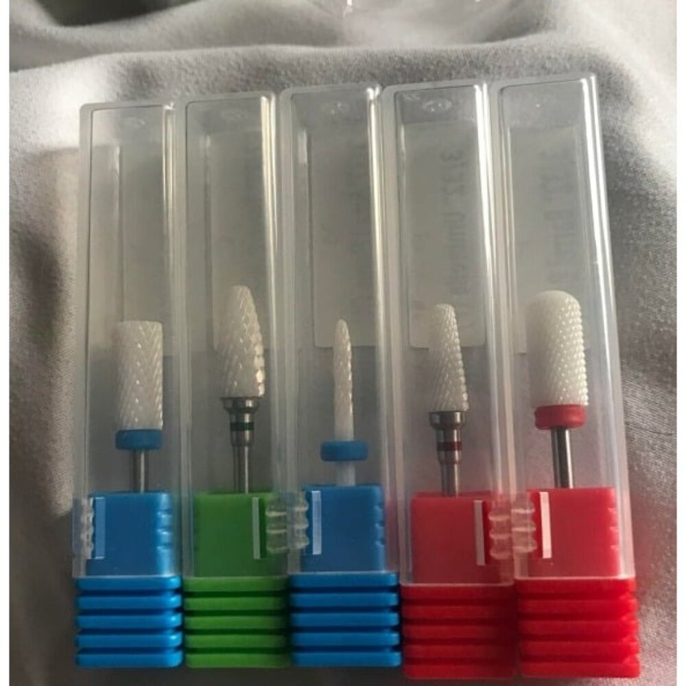 New Ceramic Nail Drill Bits Set, 3/32'' (2.35mm) Professional Acrylic Nail